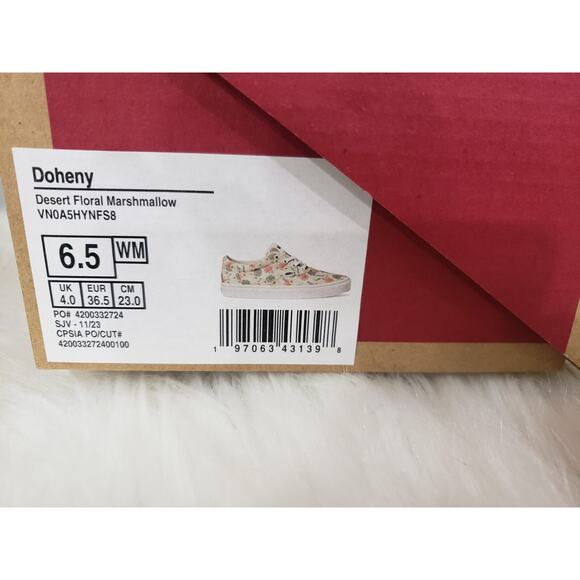 NEW FLORAL DESERT MARSHMALLOW Vans Doheny 6.5 Shoe Sneakers Cactus Succulents - Picture 6 of 7